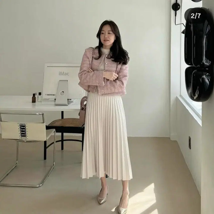 [SOLD OUT] 써머레브 아이보리 플리츠 스커트 판매(에스사이즈)