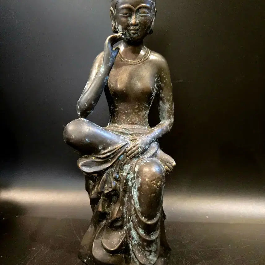 [BUNJANG] Bronze Miroku Bodhisattva Half-seated Statue / 미륵보살 반가사유 청동불상