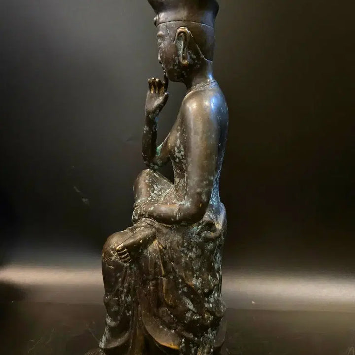 [BUNJANG] Bronze Miroku Bodhisattva Half-seated Statue / 미륵보살 반가사유 청동불상