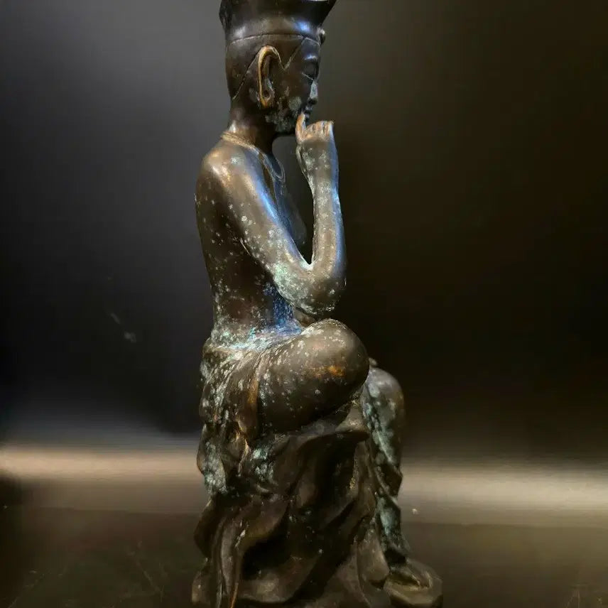 [BUNJANG] Bronze Miroku Bodhisattva Half-seated Statue / 미륵보살 반가사유 청동불상