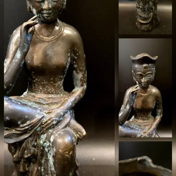[BUNJANG] Bronze Miroku Bodhisattva Half-seated Statue / 미륵보살 반가사유 청동불상