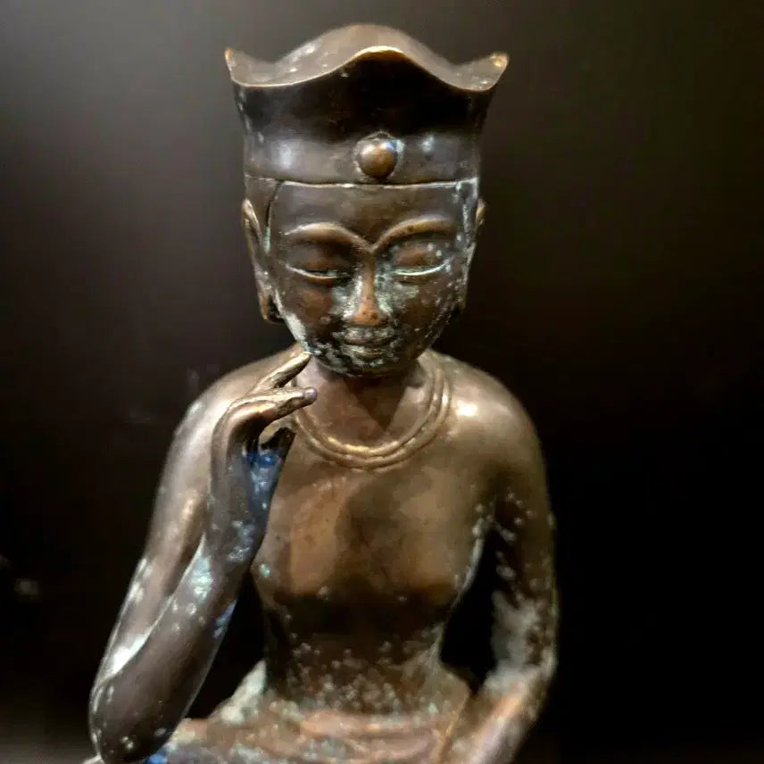 [BUNJANG] Bronze Miroku Bodhisattva Half-seated Statue / 미륵보살 반가사유 청동불상