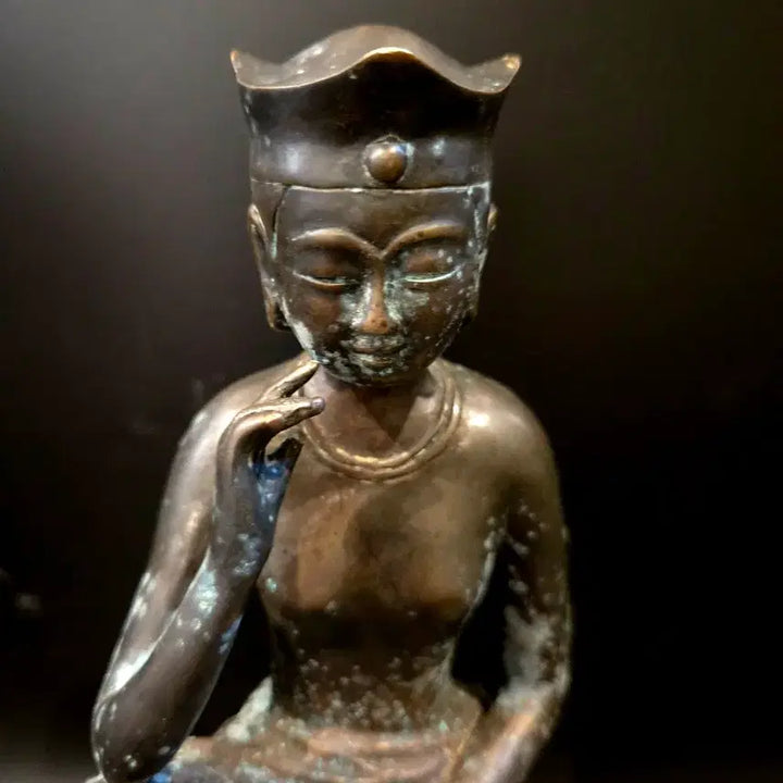 [BUNJANG] Bronze Miroku Bodhisattva Half-seated Statue / 미륵보살 반가사유 청동불상