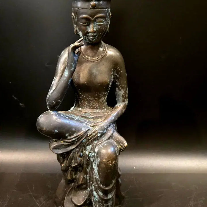 [BUNJANG] Bronze Miroku Bodhisattva Half-seated Statue / 미륵보살 반가사유 청동불상