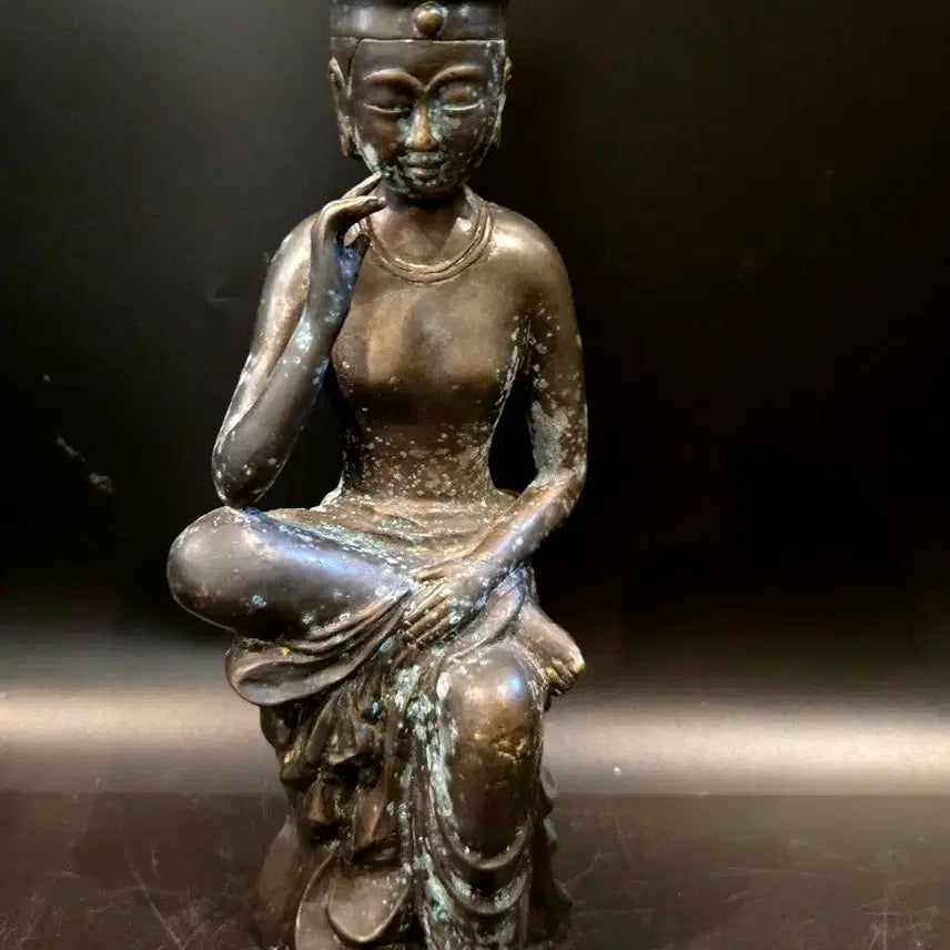 [BUNJANG] Bronze Miroku Bodhisattva Half-seated Statue / 미륵보살 반가사유 청동불상