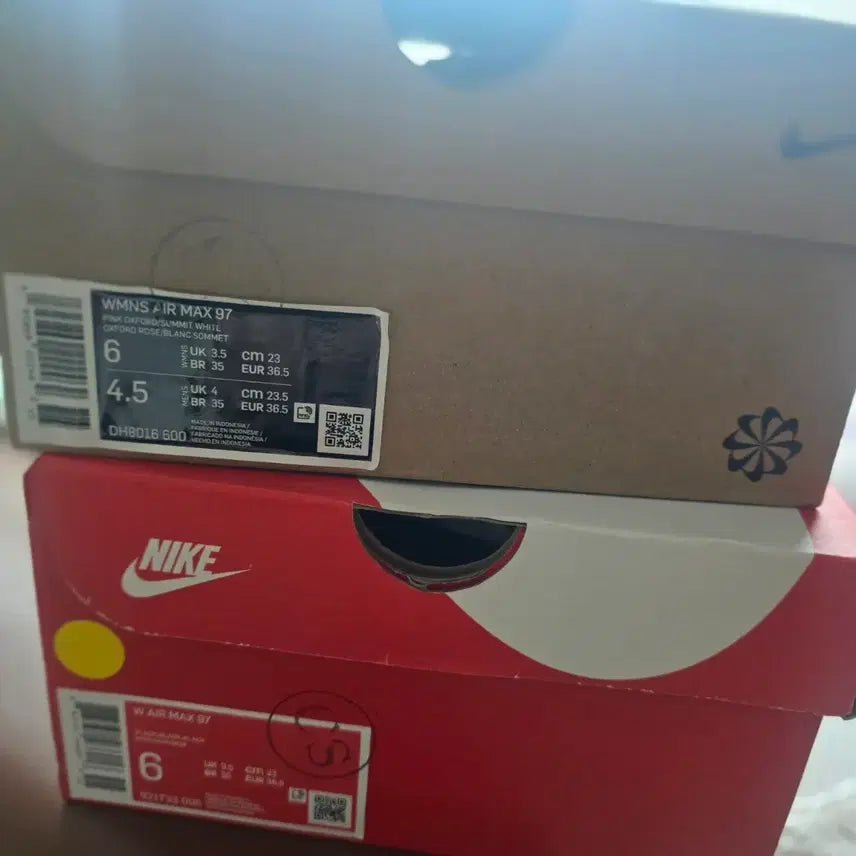 [BUNJANG] Nike Air Max 97 Pink and Black Sneakers / 나이키 에어맥스 97 핑크 , 블랙 운동화 230 새제품 각1개