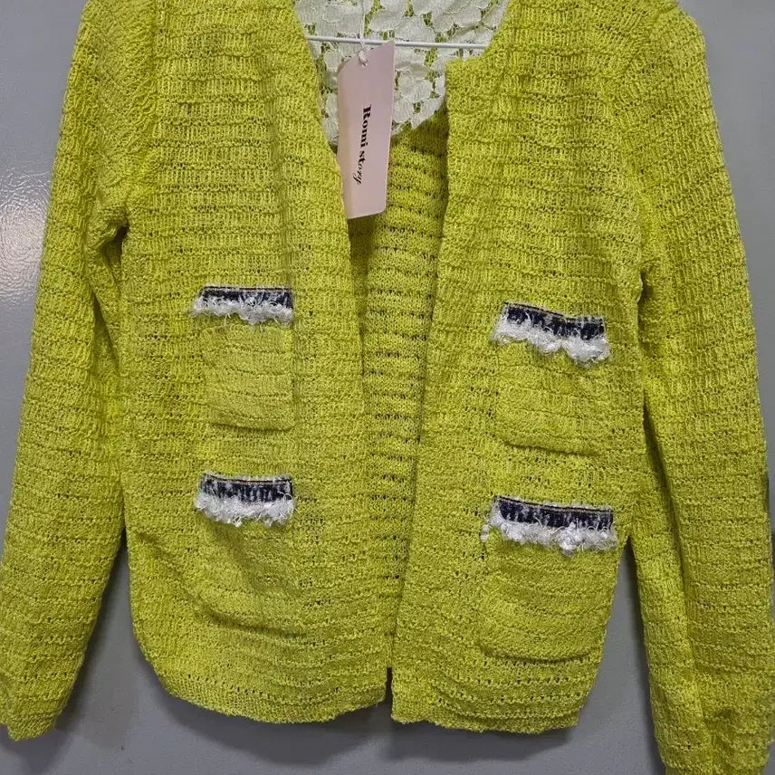 [BUNJANG] Yellow Tweed Cardigan (New) S-M / 노란색 트위드 가디건 (새상품)S~M