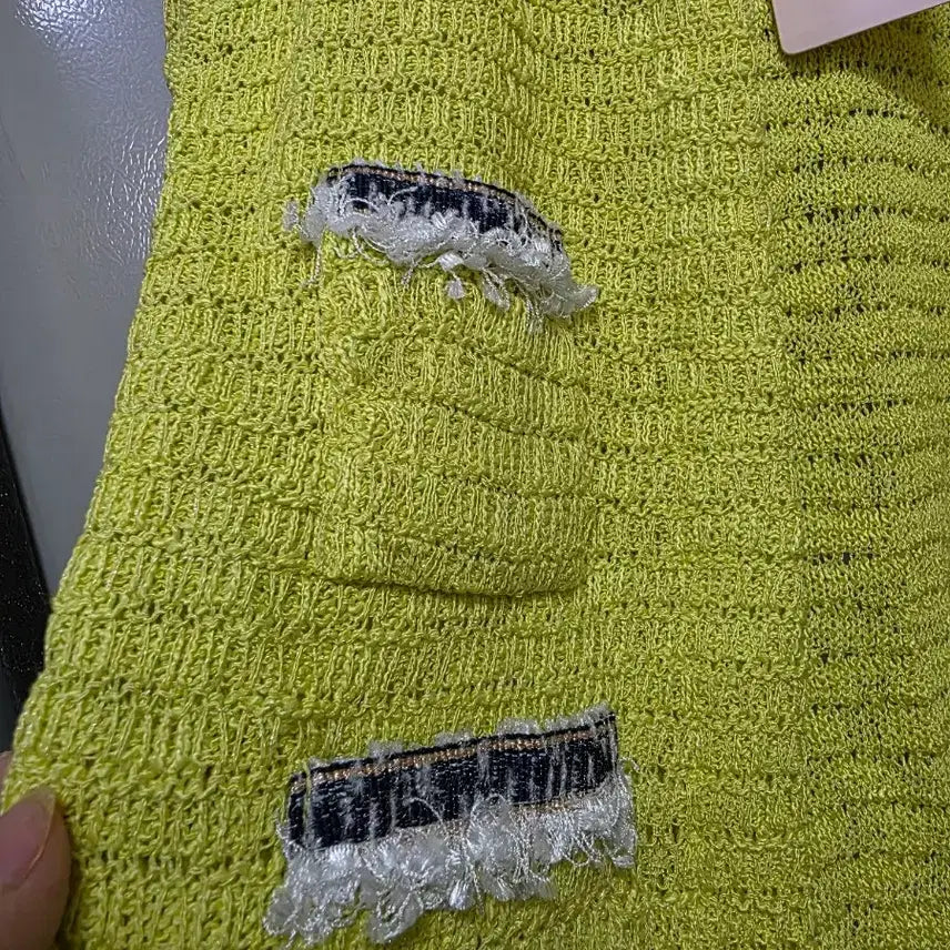[BUNJANG] Yellow Tweed Cardigan (New) S-M / 노란색 트위드 가디건 (새상품)S~M