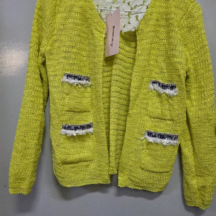 [BUNJANG] Yellow Tweed Cardigan (New) S-M / 노란색 트위드 가디건 (새상품)S~M