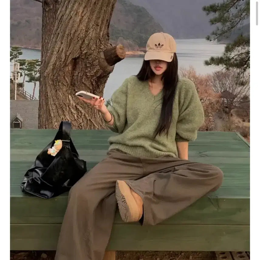 [BUNJANG] ZIB Wool V-Neck Knit Sweater / 지브 와펜 울 브이넥 니트