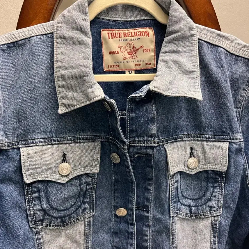 [BUNJANG] True Religion Reverse Two-Tone Denim Jacket / [새상품/미국] 트루릴리전 투톤 데님 자켓 M (리버스트러커700781)