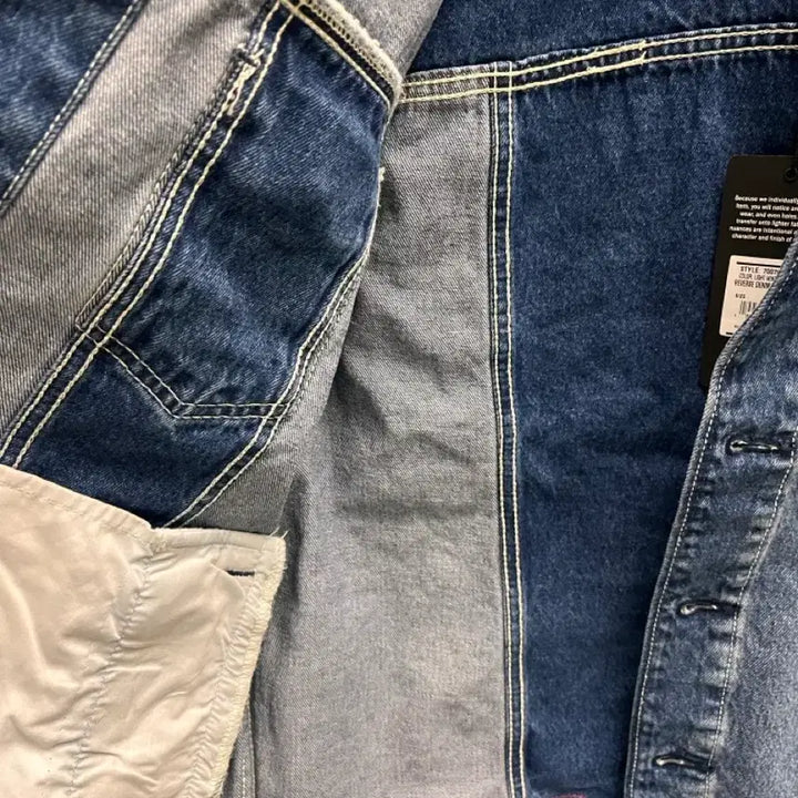 [BUNJANG] True Religion Reverse Two-Tone Denim Jacket / [새상품/미국] 트루릴리전 투톤 데님 자켓 M (리버스트러커700781)
