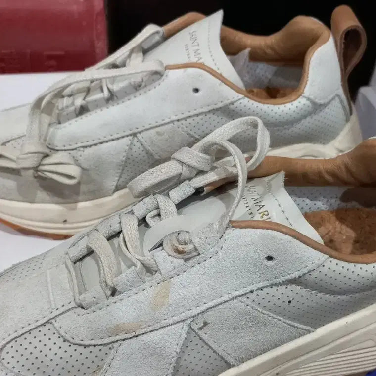 [BUNJANG] Saint Martin Suede Sneakers White 225mm / 세인트마틴 스웨이드 스니커즈 화이트 225mm