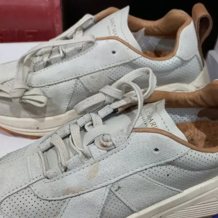 [BUNJANG] Saint Martin Suede Sneakers White 225mm / 세인트마틴 스웨이드 스니커즈 화이트 225mm