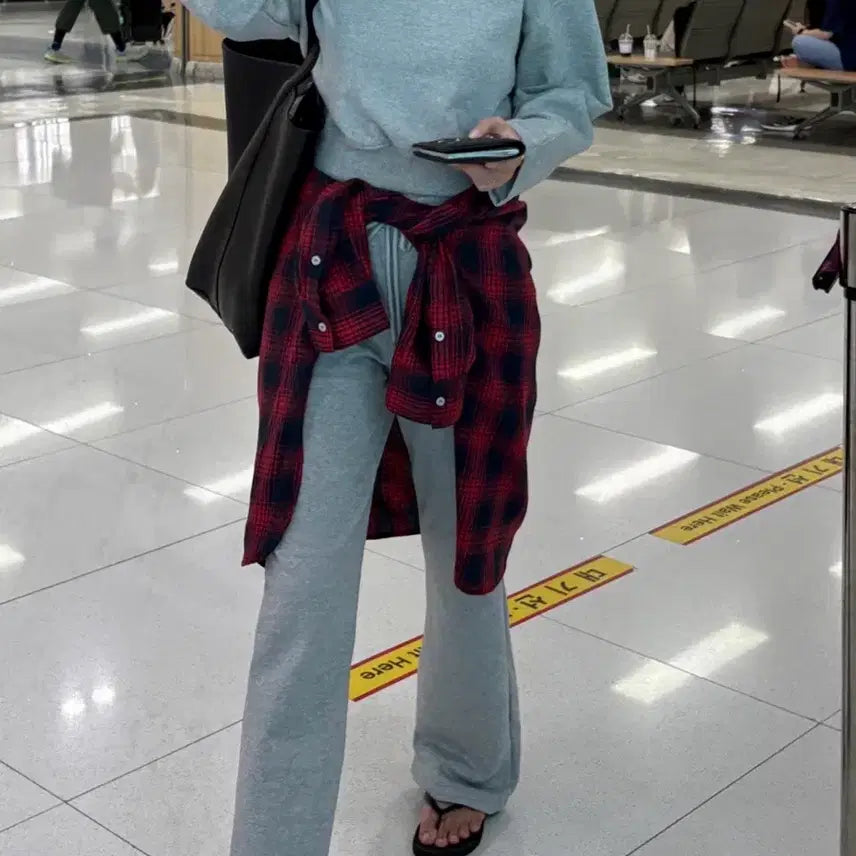 [BUNJANG] Ohmu Sweatpants Bootcut Gray Short S / 오뮤 스웻팬츠 부츠컷 그레이 숏S