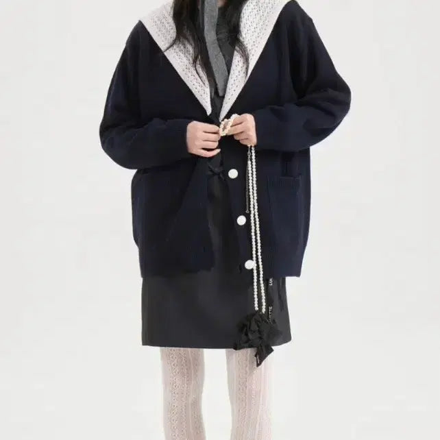 [BUNJANG] Lucky Chouette Navy Sailor Cardigan (Size 36) / 럭키슈에뜨 신상 네이비 가디건이번주만(36)