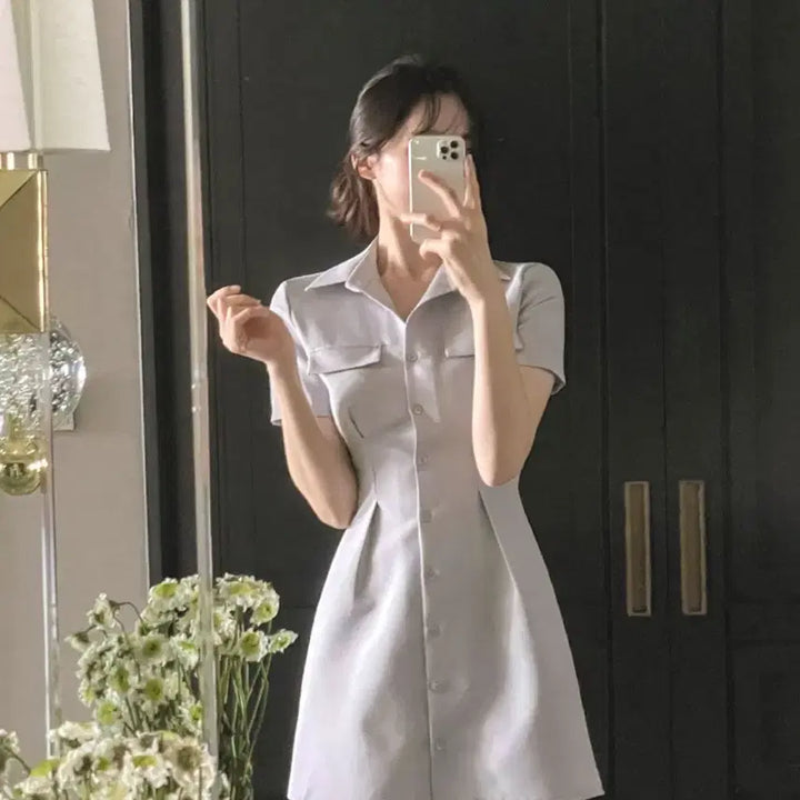 [BUNJANG] FromDayOne Shirt Mini Dress / 프롬데이원 셔츠 원피스 (+5cm기장추가)