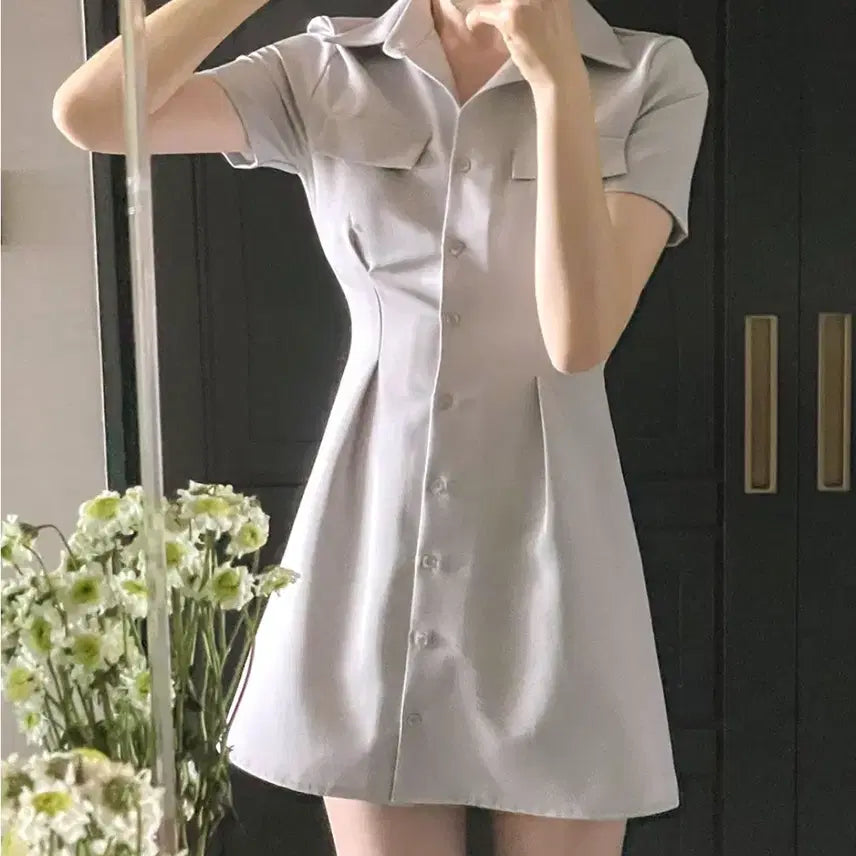 [BUNJANG] FromDayOne Shirt Mini Dress / 프롬데이원 셔츠 원피스 (+5cm기장추가)