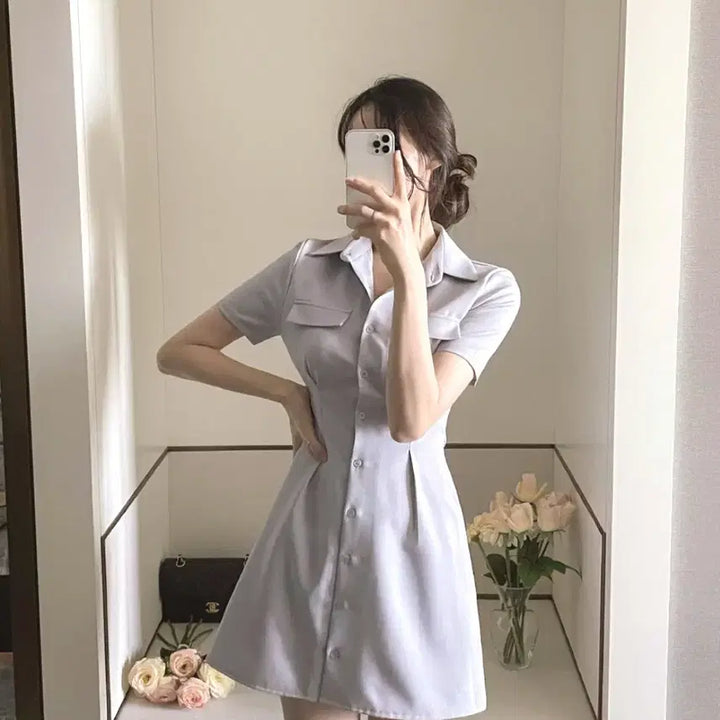 [BUNJANG] FromDayOne Shirt Mini Dress / 프롬데이원 셔츠 원피스 (+5cm기장추가)