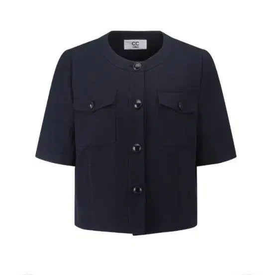 [BUNJANG] CC Collect Navy No Collar Summer Jacket (Size 66) / cc 콜렉트 여름 노카라 자켓. 네이비색. 66사이즈
