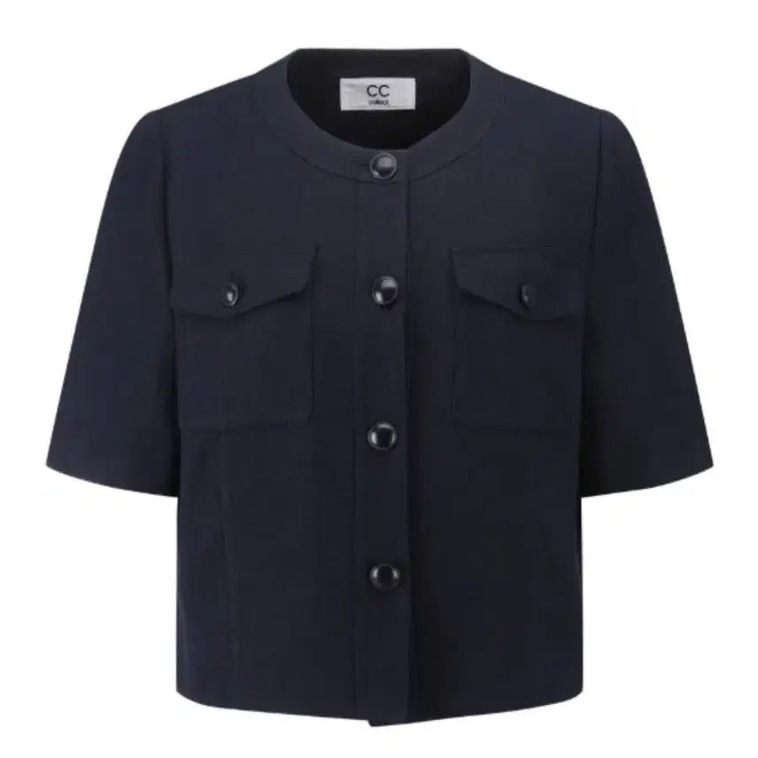 [BUNJANG] CC Collect Navy No Collar Summer Jacket (Size 66) / cc 콜렉트 여름 노카라 자켓. 네이비색. 66사이즈
