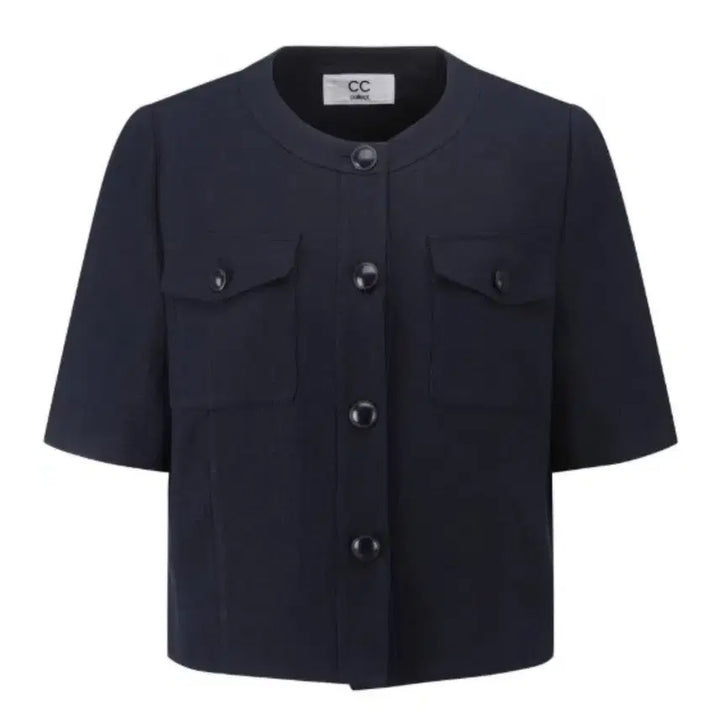 [BUNJANG] CC Collect Navy No Collar Summer Jacket (Size 66) / cc 콜렉트 여름 노카라 자켓. 네이비색. 66사이즈