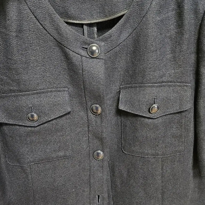 [BUNJANG] CC Collect Navy No Collar Summer Jacket (Size 66) / cc 콜렉트 여름 노카라 자켓. 네이비색. 66사이즈
