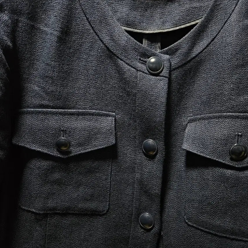 [BUNJANG] CC Collect Navy No Collar Summer Jacket (Size 66) / cc 콜렉트 여름 노카라 자켓. 네이비색. 66사이즈