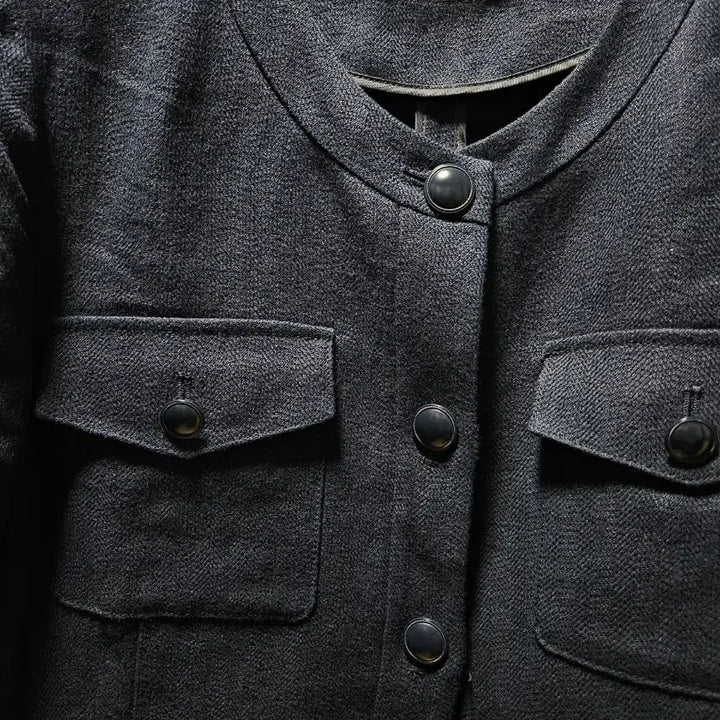[BUNJANG] CC Collect Navy No Collar Summer Jacket (Size 66) / cc 콜렉트 여름 노카라 자켓. 네이비색. 66사이즈