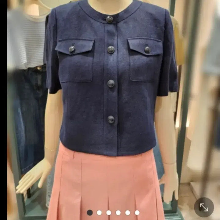 [BUNJANG] CC Collect Navy No Collar Summer Jacket (Size 66) / cc 콜렉트 여름 노카라 자켓. 네이비색. 66사이즈