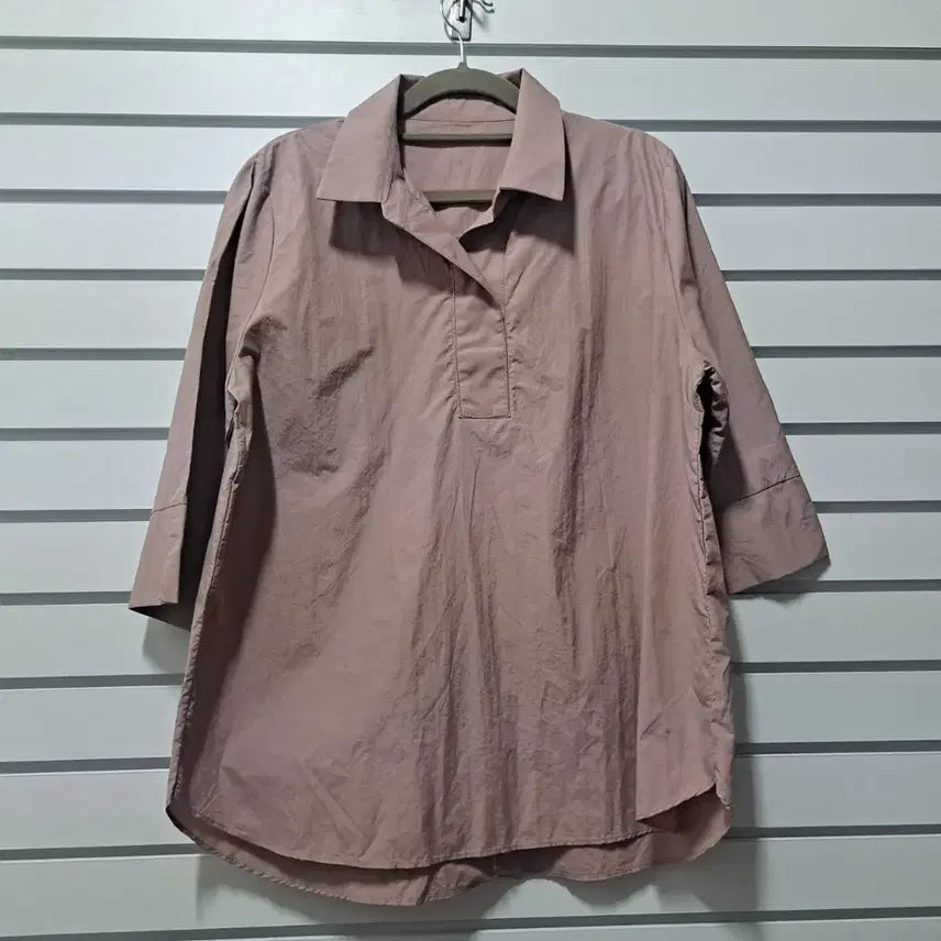 [BUNJANG] Closet Styling Indie Pink 3/4 Sleeve Blouse / 여성 인디핑크 7부 소매 카라넥블라우스88/옷장꾸미기