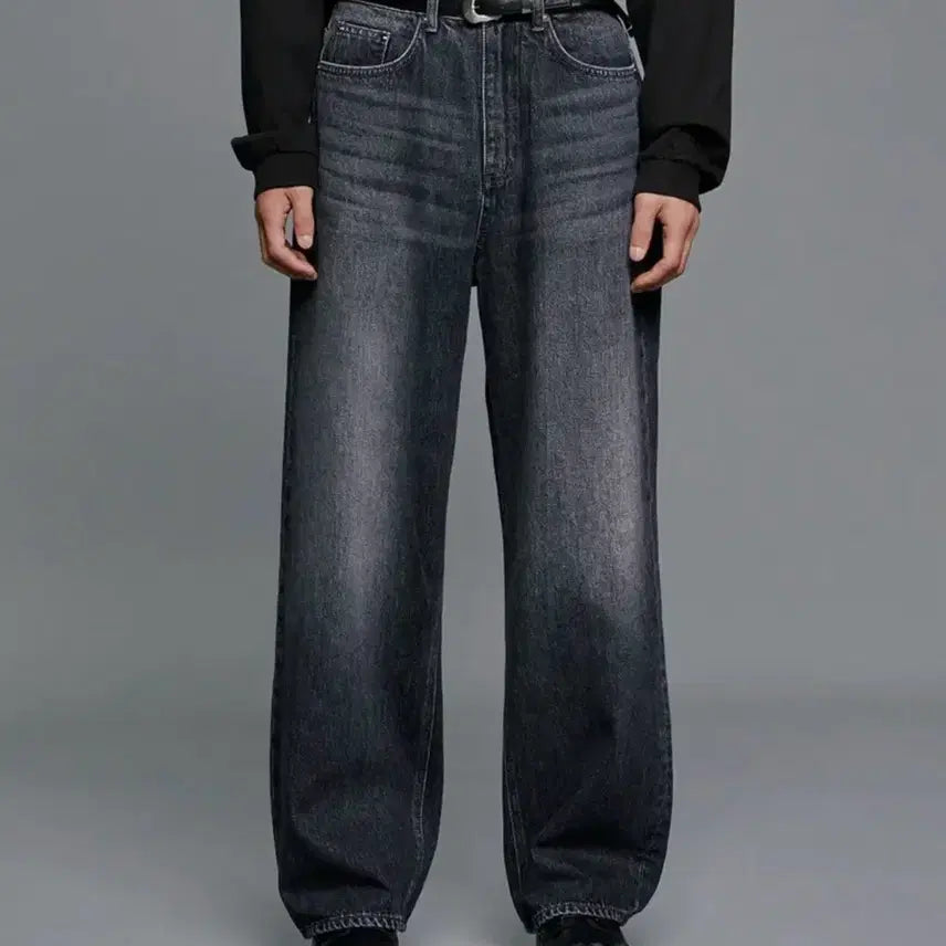 [BUNJANG] Branded Extra Wide Denim Washed Pants / 30 브랜디드 콘 블랙 엑스트라 와이드 데님 워싱 팬츠 51054 흑청
