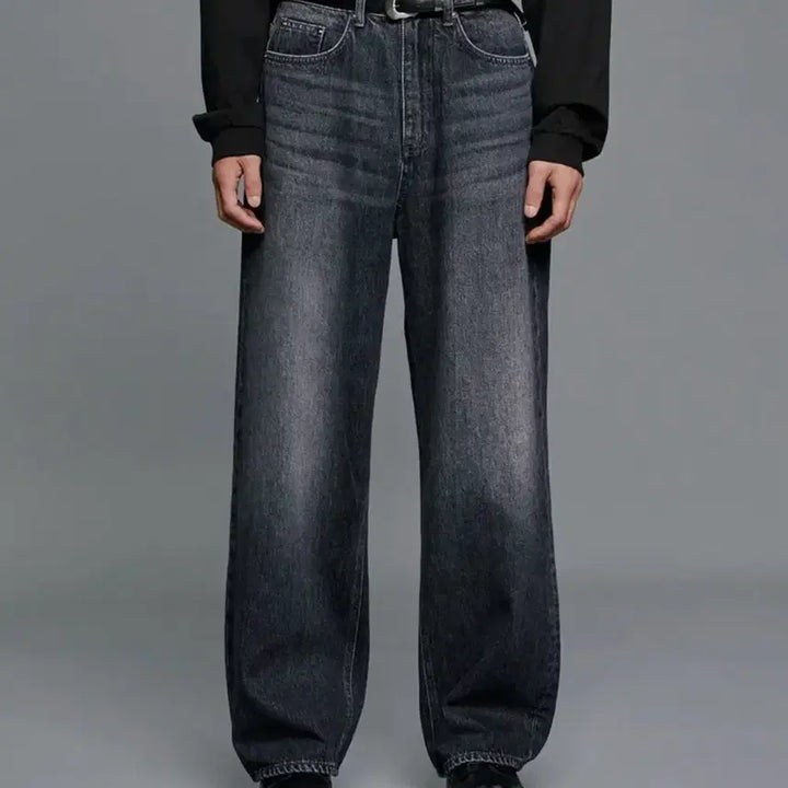 [BUNJANG] Branded Extra Wide Denim Washed Pants / 30 브랜디드 콘 블랙 엑스트라 와이드 데님 워싱 팬츠 51054 흑청