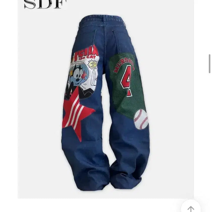 [BUNJANG] Universe Cartoon Denim Pants / 유니버스 카툰 데님팬츠