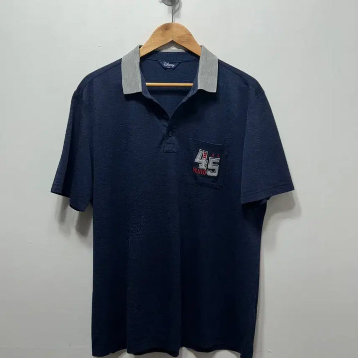 [BUNJANG] Disney Pluto Navy Short-Sleeved Collar T-shirt (Size 110) / 디즈니 플루토 반팔 카라 티셔츠 네이비 110사이즈