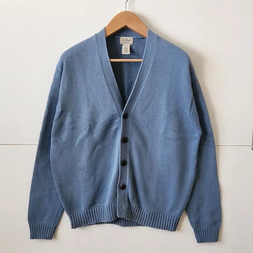 [SOLD OUT] 90s 빈티지 LLBean 엘엘빈 코튼 니트 가디건 블루 M
