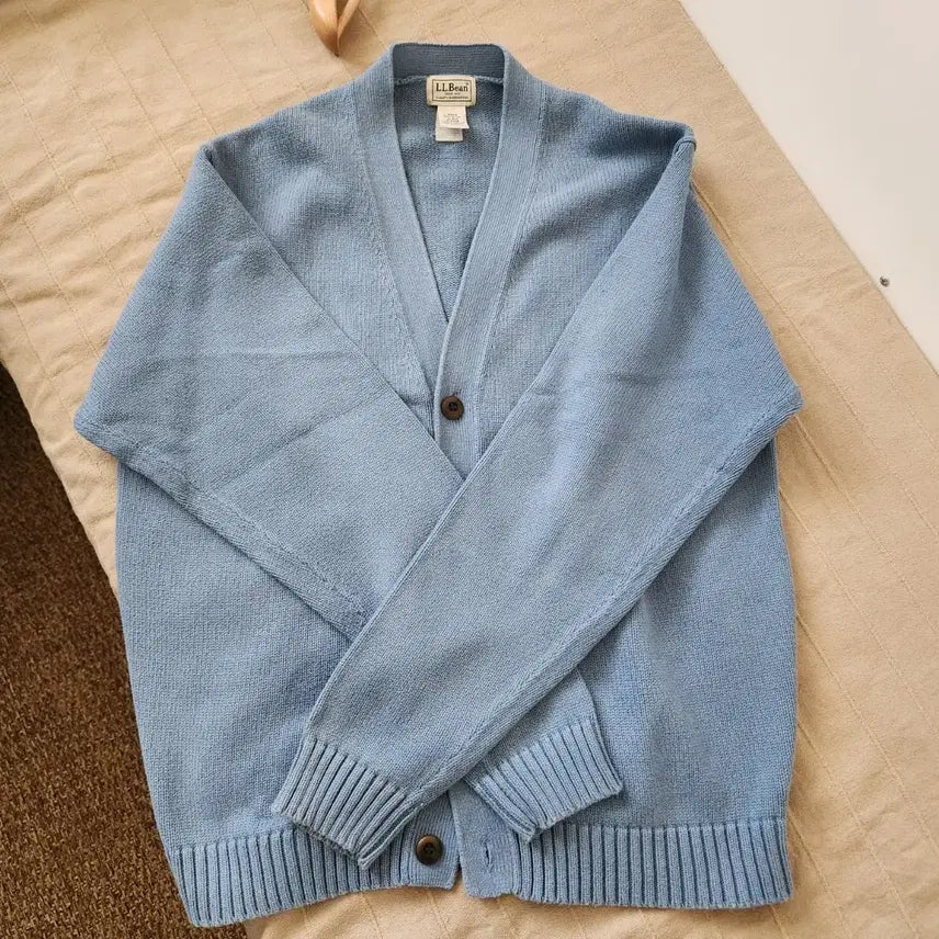 [SOLD OUT] 90s 빈티지 LLBean 엘엘빈 코튼 니트 가디건 블루 M
