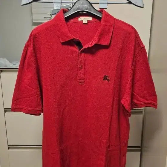[BUNJANG] Burberry Red Polo Shirt / 정품 버버리 레드 반팔 폴로티 95