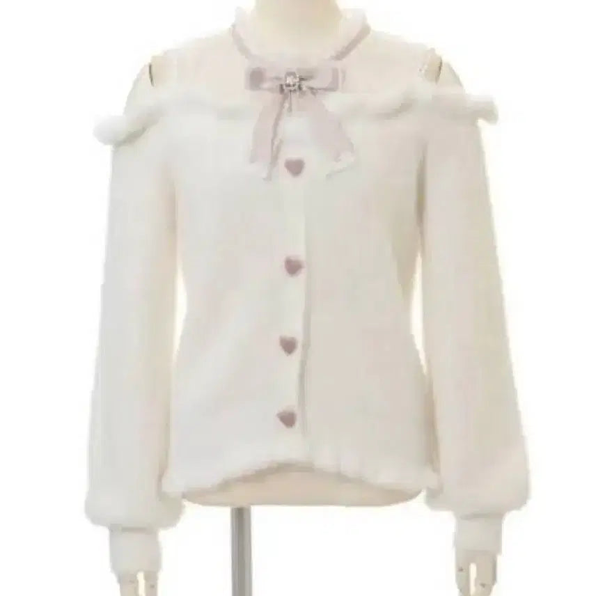 [BUNJANG] Liz Lisa Angora Knit Off-Shoulder Sweater / 리즈리사 앙고라 니트 흰핑 오프숄더 지뢰계