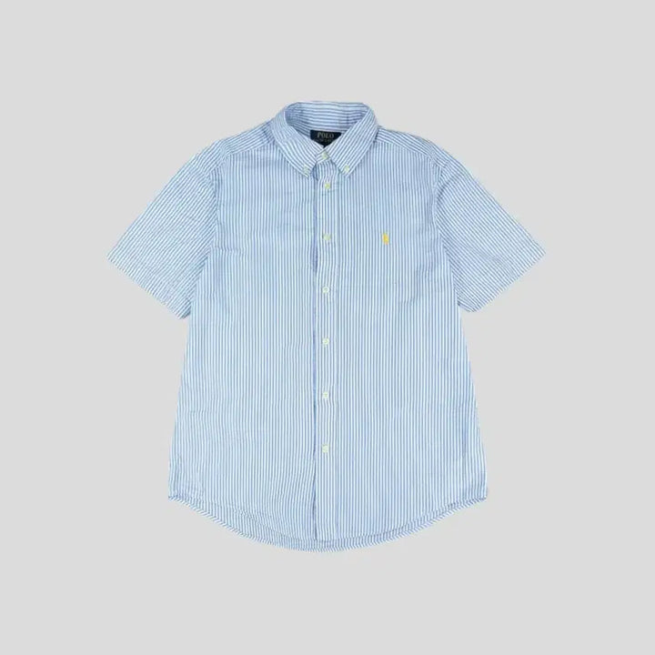 [SOLD OUT] 폴로랄프로렌 스카이블루 화이트 스트라이프 옐로우포니 버튼다운 시어서커 코