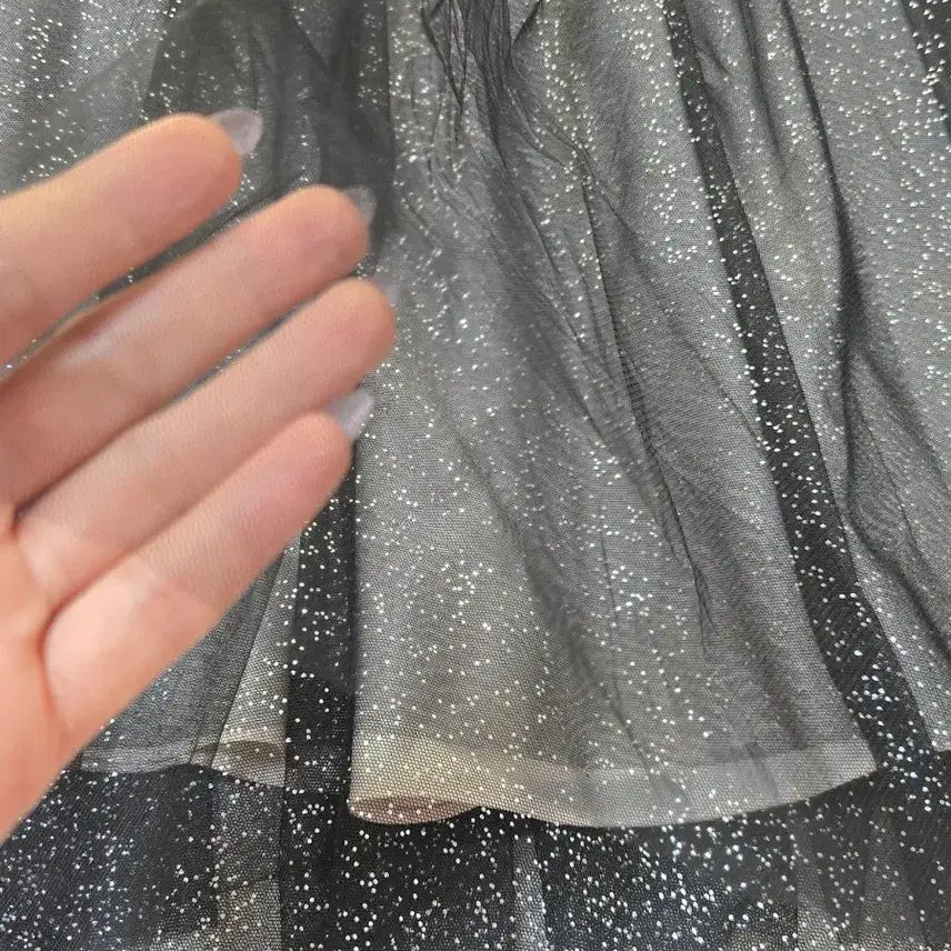 [BUNJANG] Ivana Helsinki Black Pearl Long Chiffon Skirt / 44 이바나헬싱키 블랙 펄 롱 샤스커트 32사이즈(61cm)