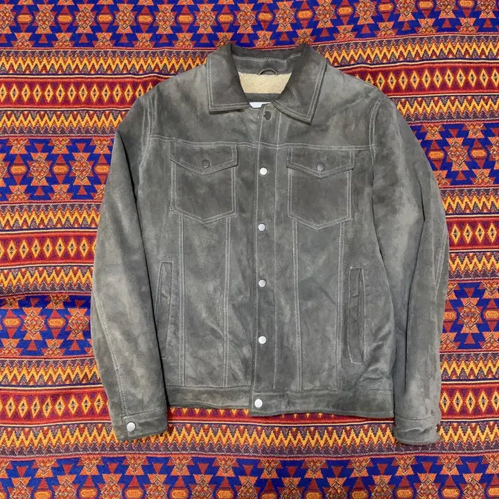 [BUNJANG] Zara Real Leather Shearling Suede Trucker Jacket / [100] 자라 리얼레더 양털 스웨이드 트러커 자켓