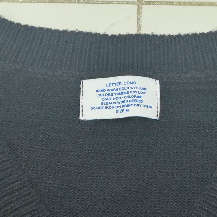 [BUNJANG] LETTER COMO Black Knit Vest M / 검정 니트 조끼 M
