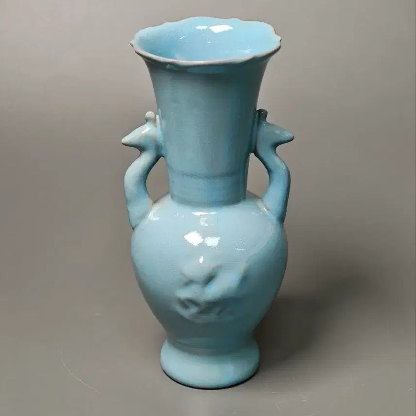 [BUNJANG] Song Dynasty Goryeo Celadon Vase with Phoenix - Chinese Ceramic Antique Collectible Fine Art / 송대 여요 청자 봉황이 부착된 화병