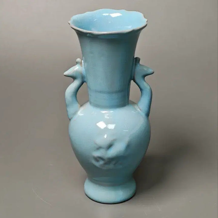 [BUNJANG] Song Dynasty Goryeo Celadon Vase with Phoenix - Chinese Ceramic Antique Collectible Fine Art / 송대 여요 청자 봉황이 부착된 화병