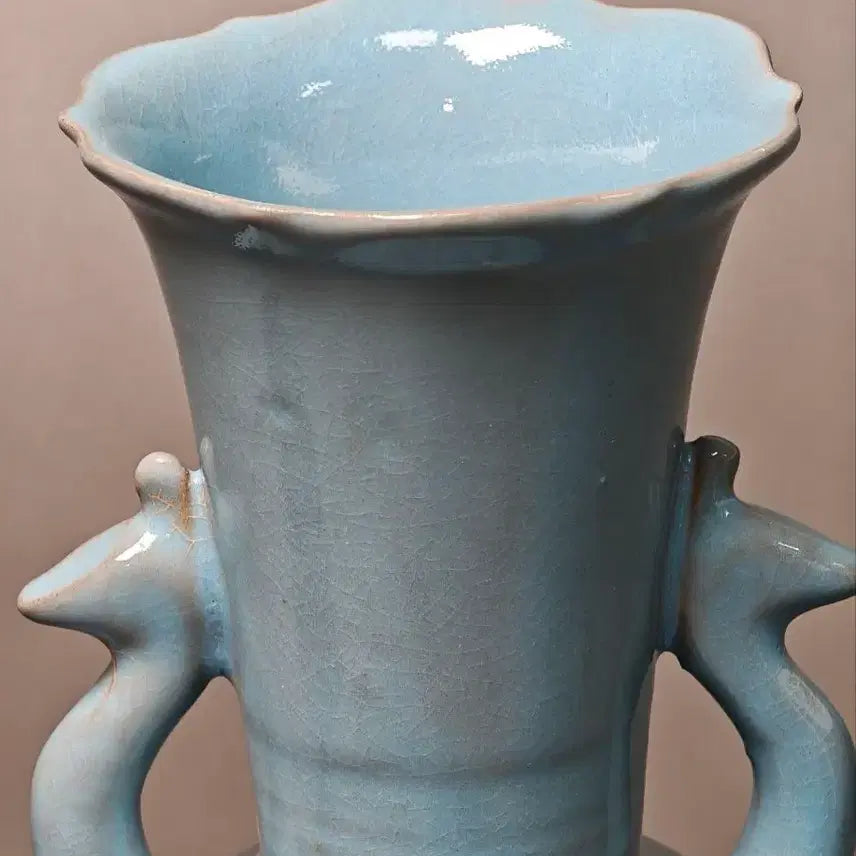 [BUNJANG] Song Dynasty Goryeo Celadon Vase with Phoenix - Chinese Ceramic Antique Collectible Fine Art / 송대 여요 청자 봉황이 부착된 화병
