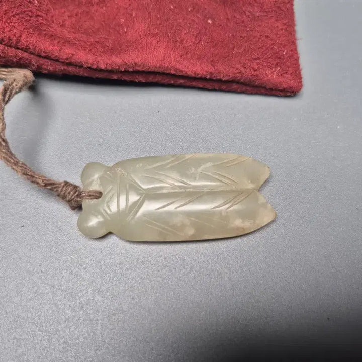 [BUNJANG] Antique Jade Ornamented Gombandae Set / 청 동제 연두 옥선추 부 연낭 곰방대