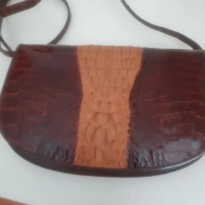 [BUNJANG] Crocodile Leather Shoulder/Cross Bag / 크로커다일 악어 가죽  숄더백/크로스백