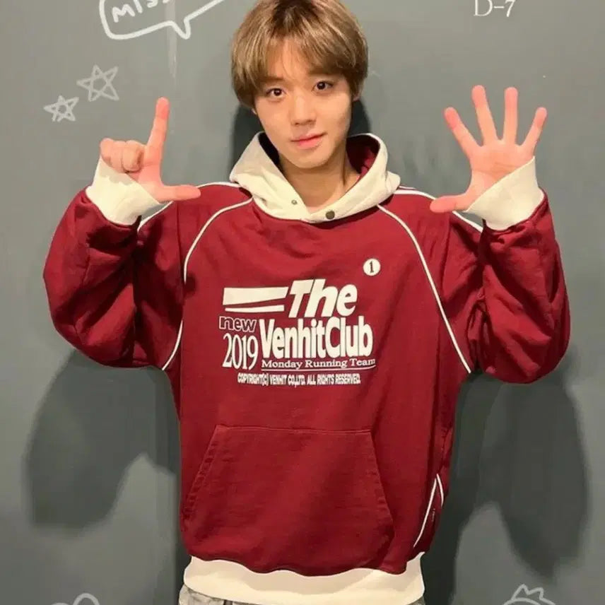 [BUNJANG] Benhit Park Jihoon Burgundy Hoodie / 박지훈 손민수 손민수템 벤힛 후드티 버건디