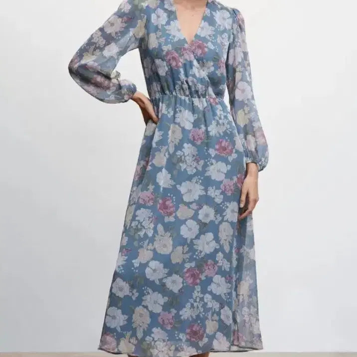 [BUNJANG] MANGO Floral Chiffon Maxi Dress / 망고 새상품 MANGO 플로랄 쉬폰 드레스 원피스
